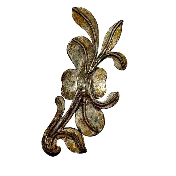 Vtg Kingfisher Blue Feather Floral Pin Brooch Hair Comb Piece Decor Coral #121 - Picture 3 of 5